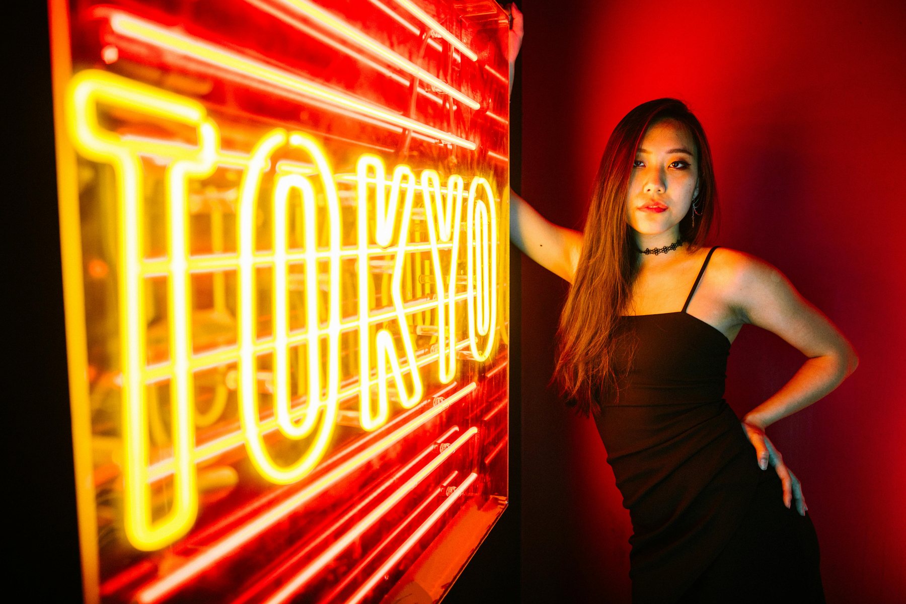 Portrait néon pour activation de marque